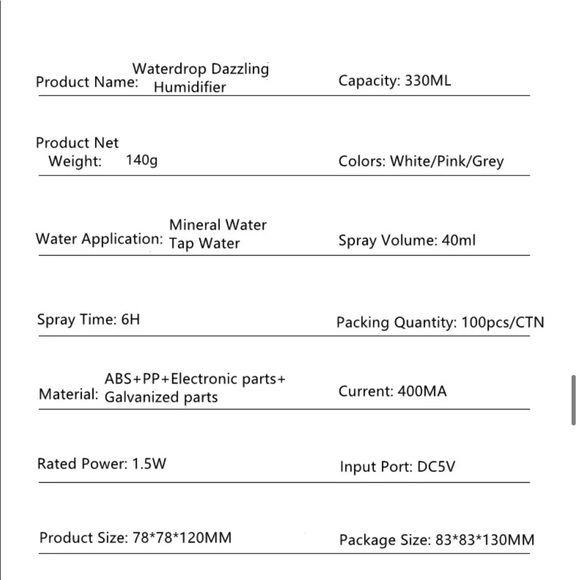 Brand new product:330ml Portable Usb Colorful Humidifier Mini New Product - Picture 7 of 14